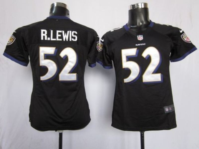 NFL Nike Baltimore Ravens 52 Ray Lewis Black Women's Elite Jerse