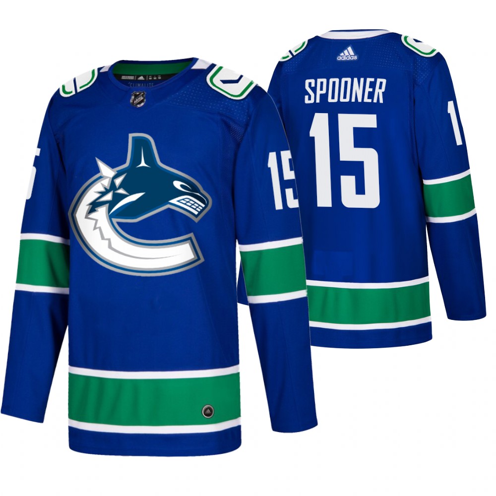 Men's Vancouver Canucks #15 Ryan Spooner Adidas Blue 2019-20 Home Authentic NHL Jersey