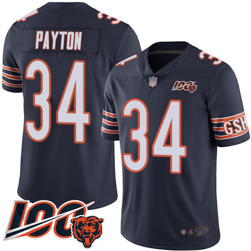 Nike Bears #34 Walter Payton Navy Blue Team Color Men's Stitched