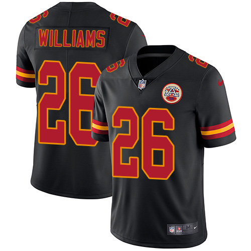 Nike Chiefs #26 Damien Williams Black Youth Stitched NFL Limited Rush Jersey