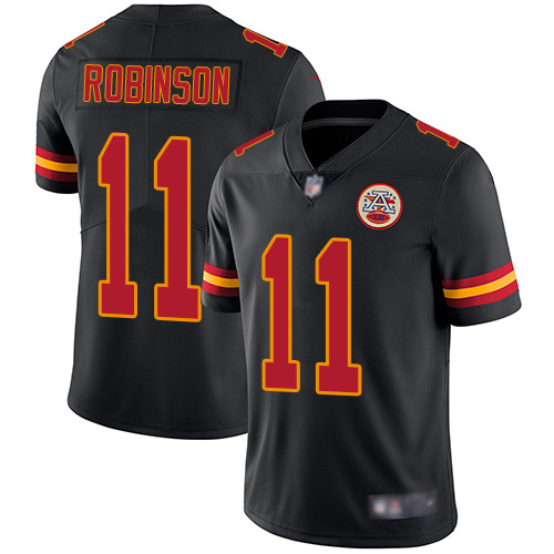 Nike Chiefs #11 Demarcus Robinson Black Youth Stitched NFL Limited Rush Jersey