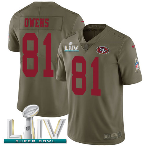 Nike 49ers #81 Jordan Matthews Olive Super Bowl LIV 2020 Youth Stitched NFL Limited 2017 Salute To Service Jersey