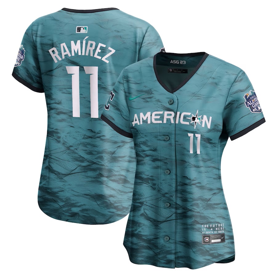 Women's American League Jose Ramirez Nike Teal 2023 MLB All-Star Game Limited Player Jersey