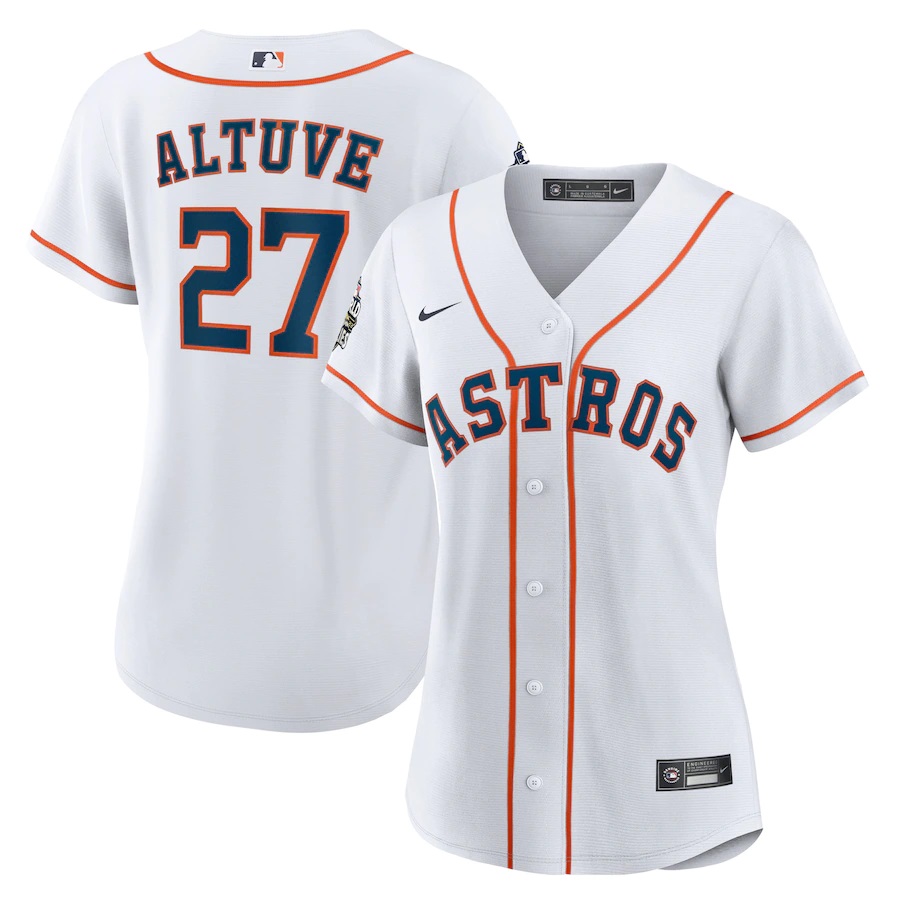Women's Houston Astros Jose Altuve Nike White 2022 World Series Home Replica Player Jersey