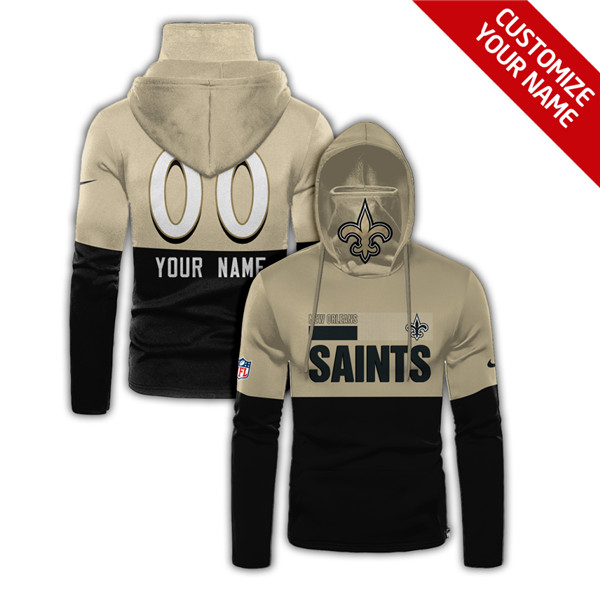 Men's New Orleans Saints 2020 Customize Hoodies Mask