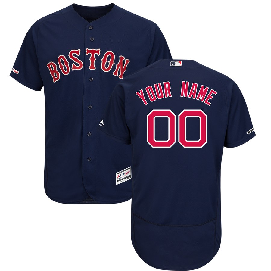 Boston Red Sox Majestic Alternate Flex Base Authentic Collection Custom Jersey Navy