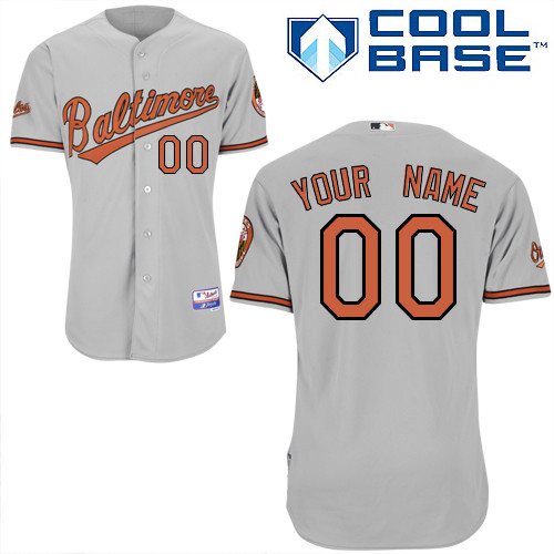 Orioles Personalized Authentic Grey MLB Jersey (S-3XL)