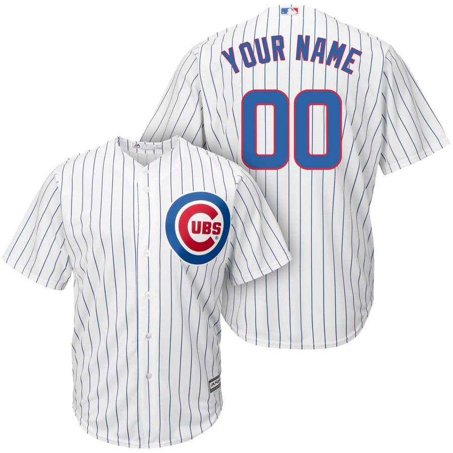 Chicago Cubs Majestic Cool Base Custom Jersey White