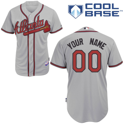 Braves Personalized Authentic Grey MLB Jersey (S-3XL)