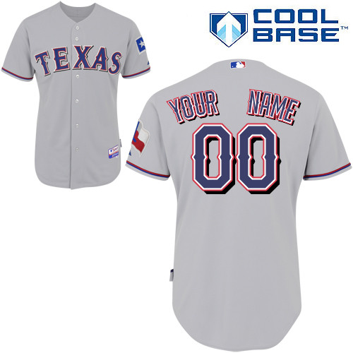 Rangers Customized Authentic Grey Cool Base MLB Jersey (S-3XL)