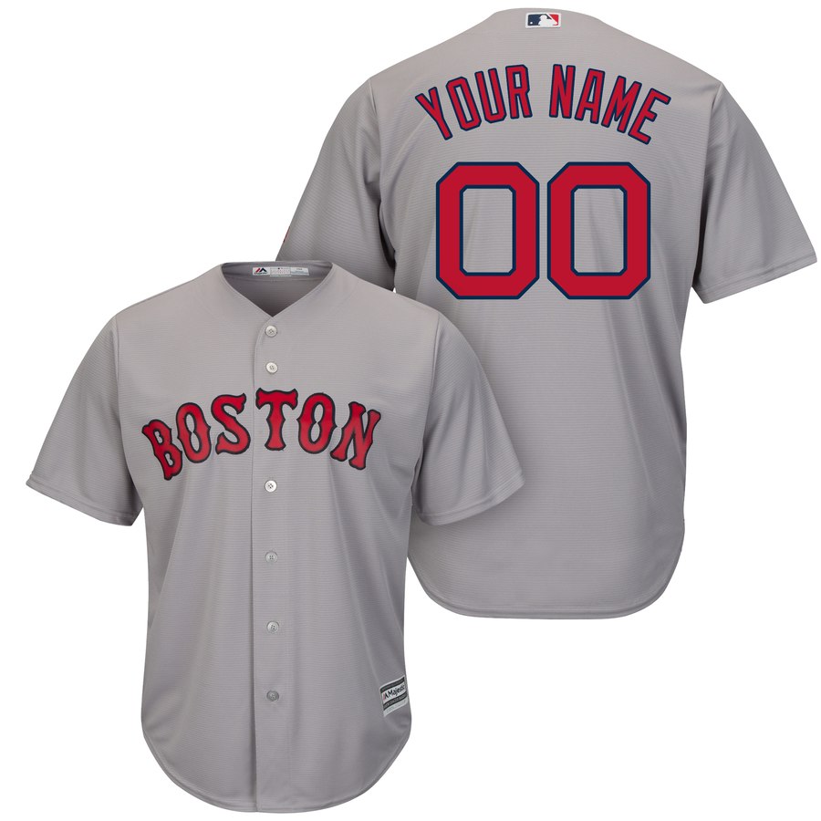 Boston Red Sox Majestic Cool Base Custom Jersey Gray