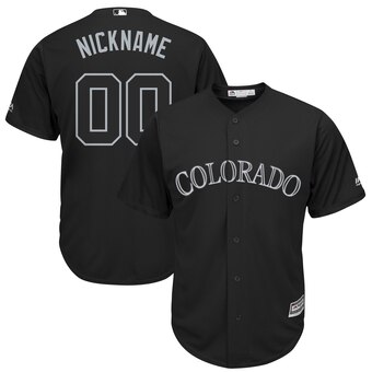 Colorado Rockies Majestic 2019 Players' Weekend Cool Base Roster Custom Jersey Black