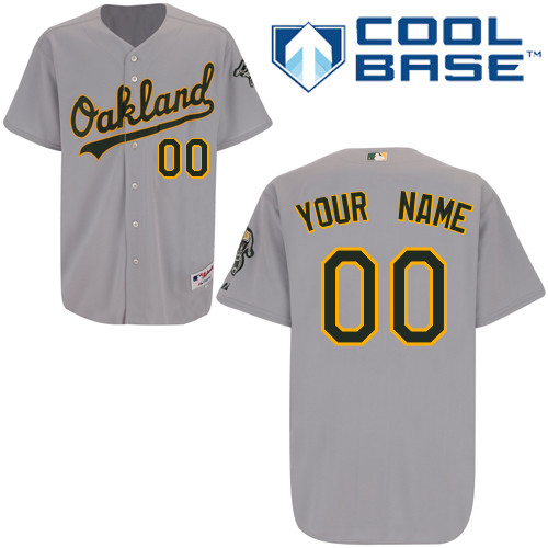 Athletics Personalized Authentic Grey Cool Base MLB Jersey (S-3XL)