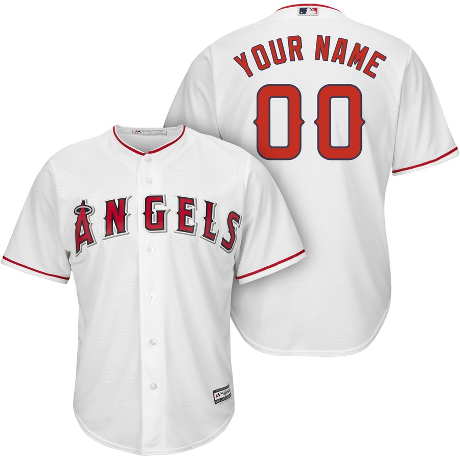 Los Angeles Angels Majestic Cool Base Custom Jersey White