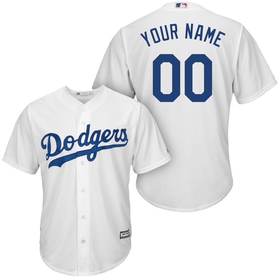 Los Angeles Dodgers Majestic Cool Base Custom Jersey White
