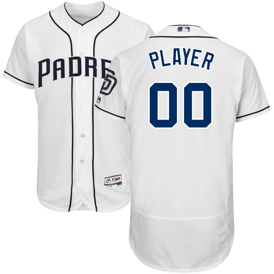 San Diego Padres Majestic Home Flex Base Authentic Collection Custom Jersey White
