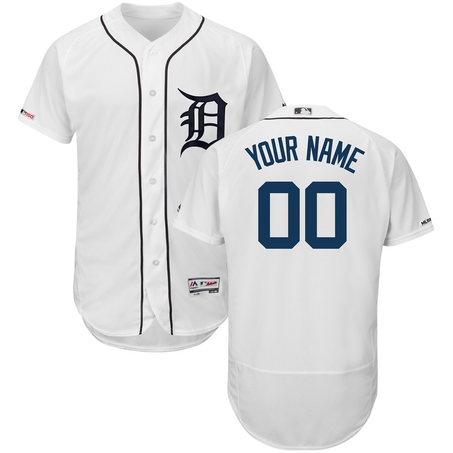 Detroit Tigers Majestic 2018 Home Flex Base Authentic Collection Custom Jersey White