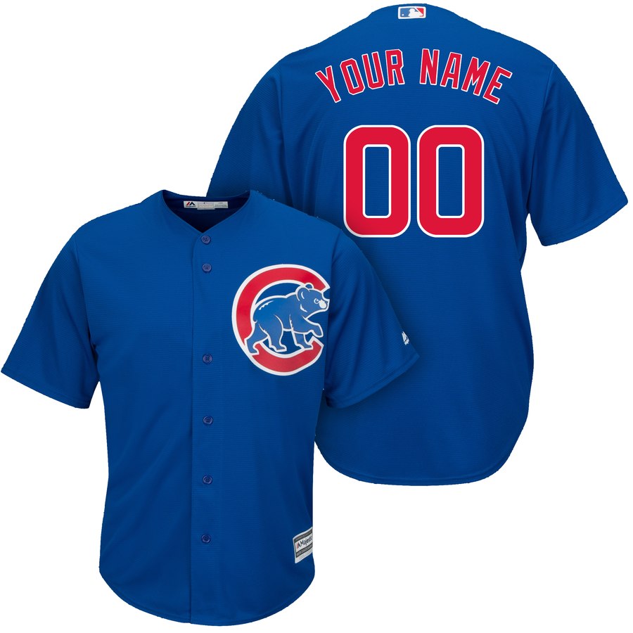 Chicago Cubs Majestic Cool Base Custom Jersey Royal