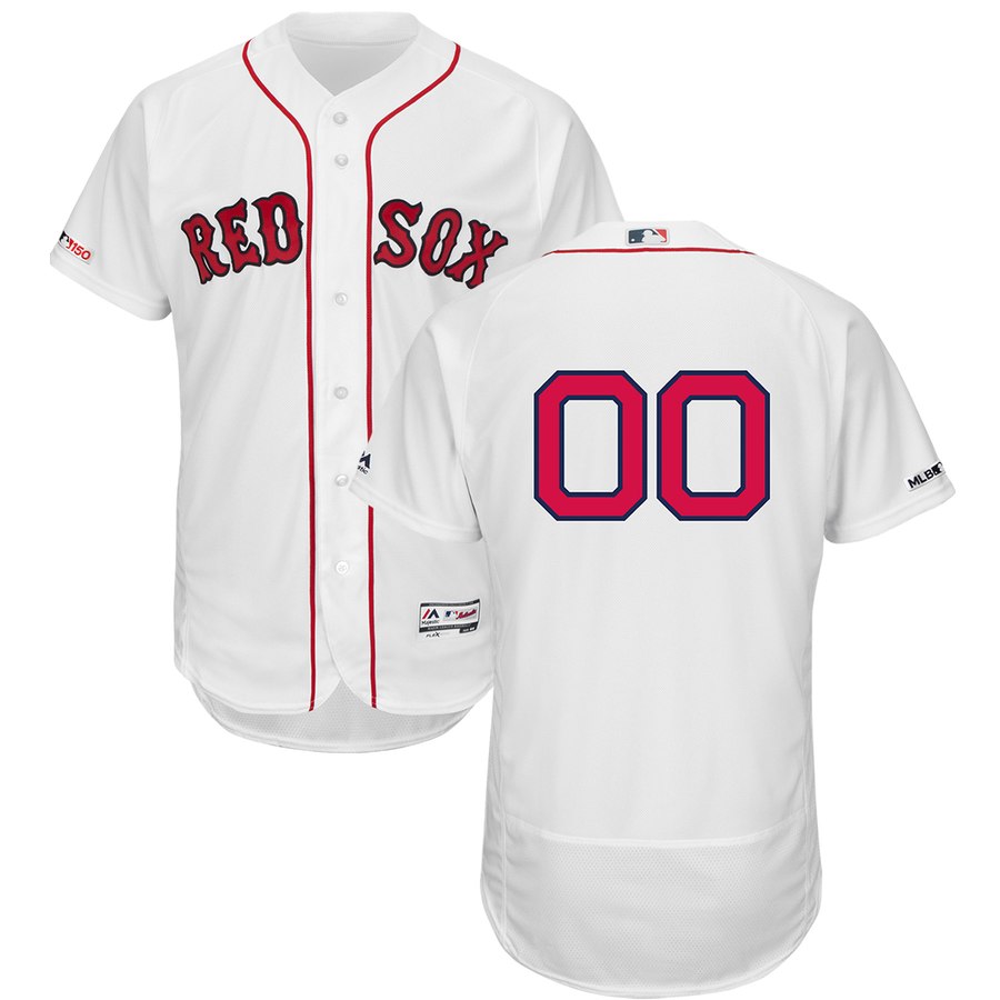 Boston Red Sox Majestic Home Flex Base Authentic Collection Custom Jersey White
