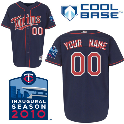 Twins Personalized Authentic Blue Cool Base w/2010 Inaugural Stadium Patch MLB Jersey (S-3XL)