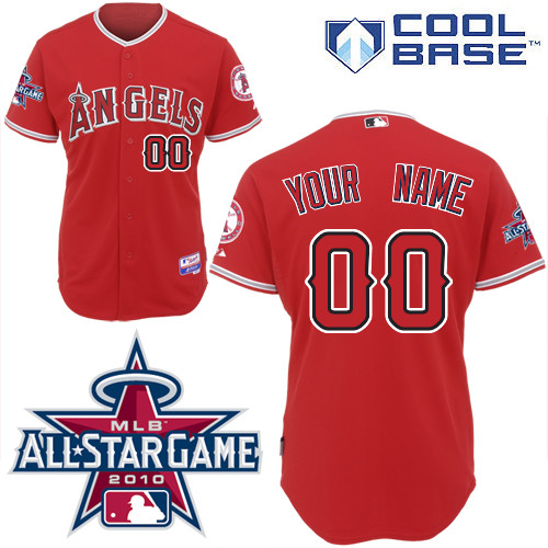 Angels of Anaheim Personalized Authentic Red w/2010 All-Star Patch MLB Jersey (S-3XL)