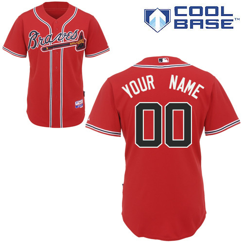 Braves Personalized Authentic Red MLB Jersey (S-3XL)