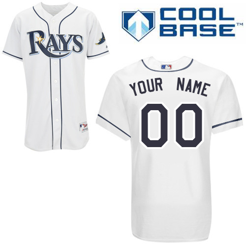 Rays Customized Authentic White Cool Base MLB Jersey (S-3XL)