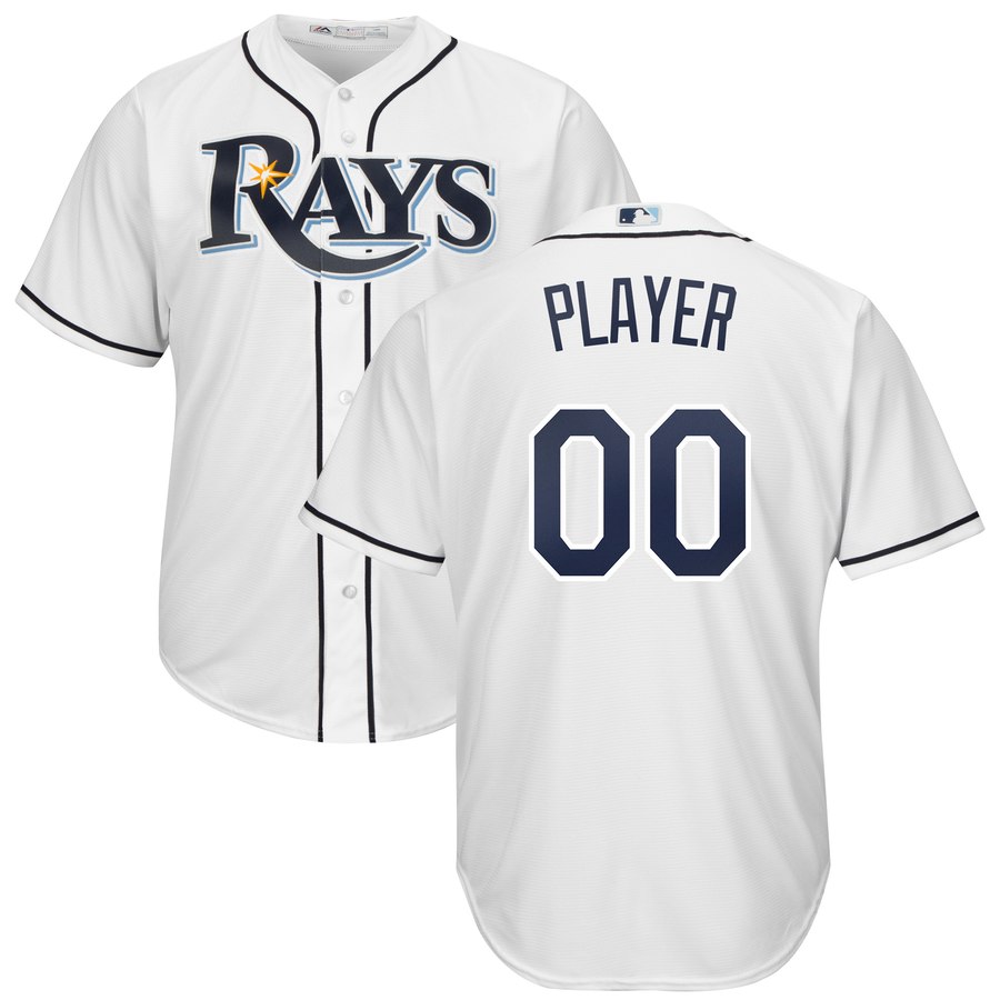 Tampa Bay Rays Majestic Home Cool Base Custom Jersey White