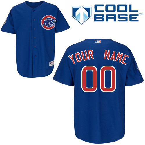 Cubs Personalized Authentic Blue MLB Jersey (S-3XL)