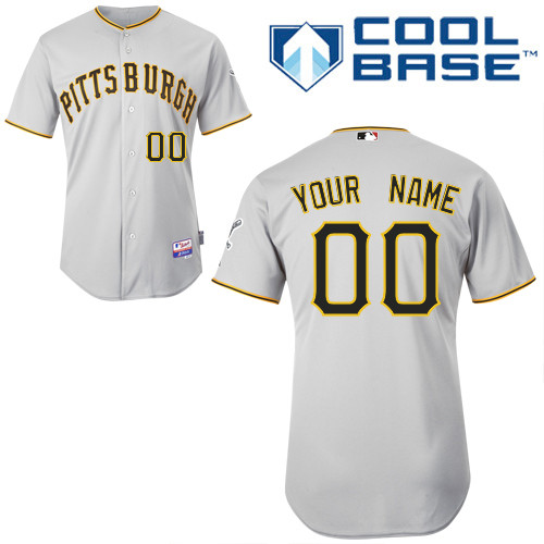 Pirates Customized Authentic Grey Cool Base MLB Jersey (S-3XL)