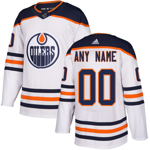 Men's Adidas Oilers Personalized Authentic White Road NHL Jersey