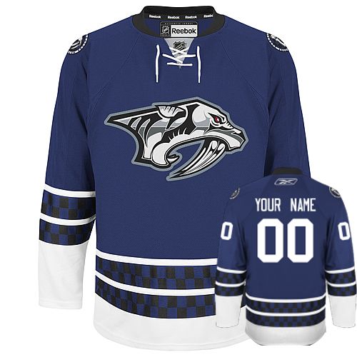 Predators Third Personalized Authentic Blue NHL Jersey (S-3XL)