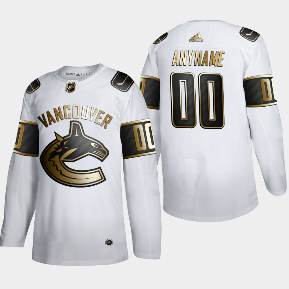 Vancouver Canucks Custom Men's Adidas White Golden Edition Limited Stitched NHL Jersey