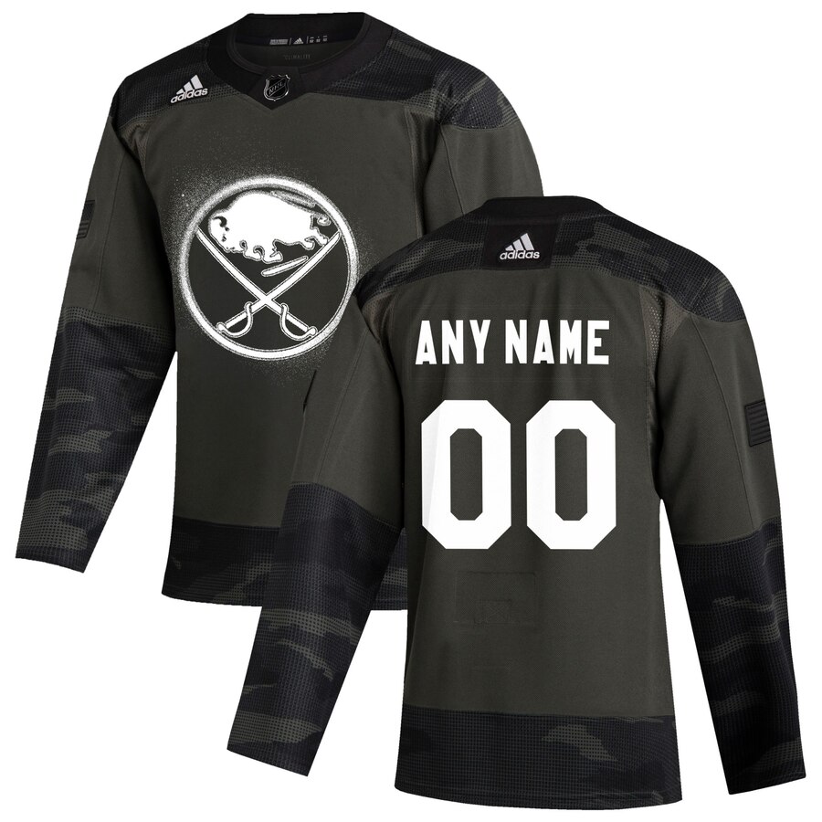 Buffalo Sabres Adidas 2019 Veterans Day Authentic Custom Practice NHL Jersey Camo
