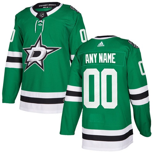 Men's Adidas Stars Personalized Authentic Green Home NHL Jersey