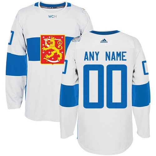 Men's Adidas Team Finland Personalized Authentic White Home 2016 World Cup NHL Jersey