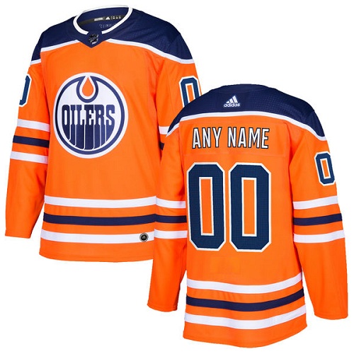 Men's Adidas Oilers Personalized Authentic Orange Home NHL Jersey