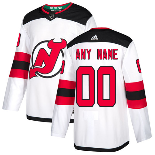 Men's Adidas Devils Personalized Authentic White Road NHL Jersey