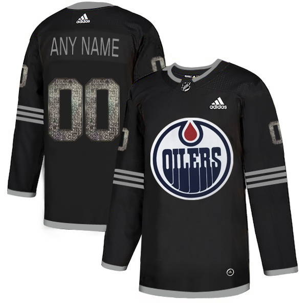 Men's Adidas Oilers Personalized Authentic Black Classic NHL Jersey
