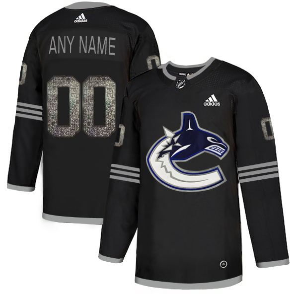 Men's Adidas Canucks Personalized Authentic Black_1 Classic NHL Jersey