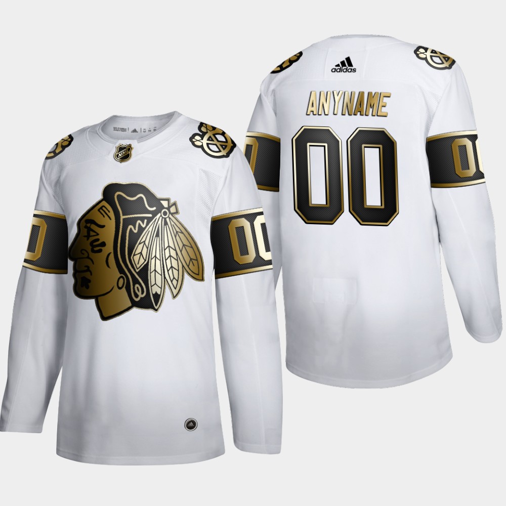 Chicago Blackhawks Custom Men's Adidas White Golden Edition Limited Stitched NHL Jersey