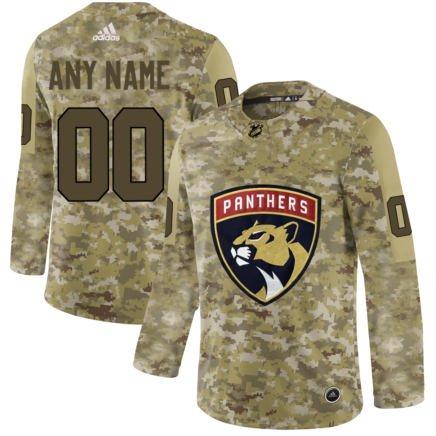 Men's Adidas Panthers Personalized Camo Authentic NHL Jersey
