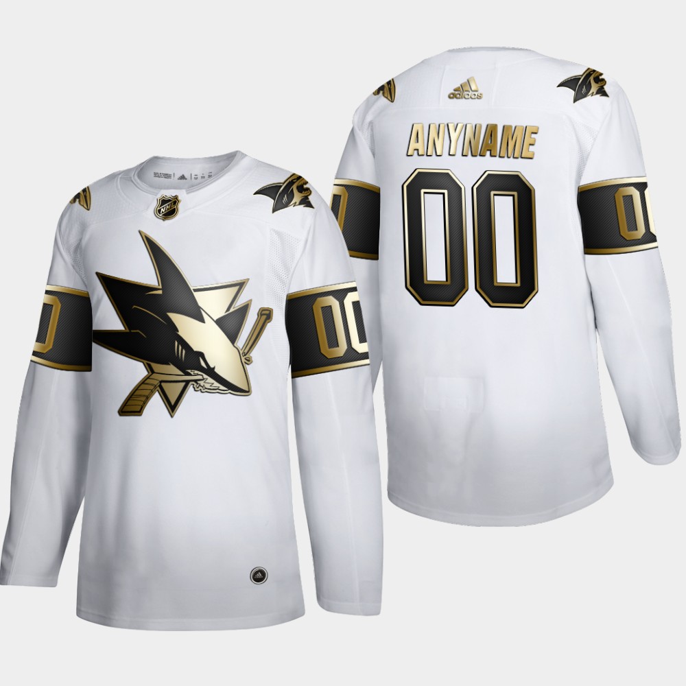 San Jose Sharks Custom Men's Adidas White Golden Edition Limited Stitched NHL Jersey
