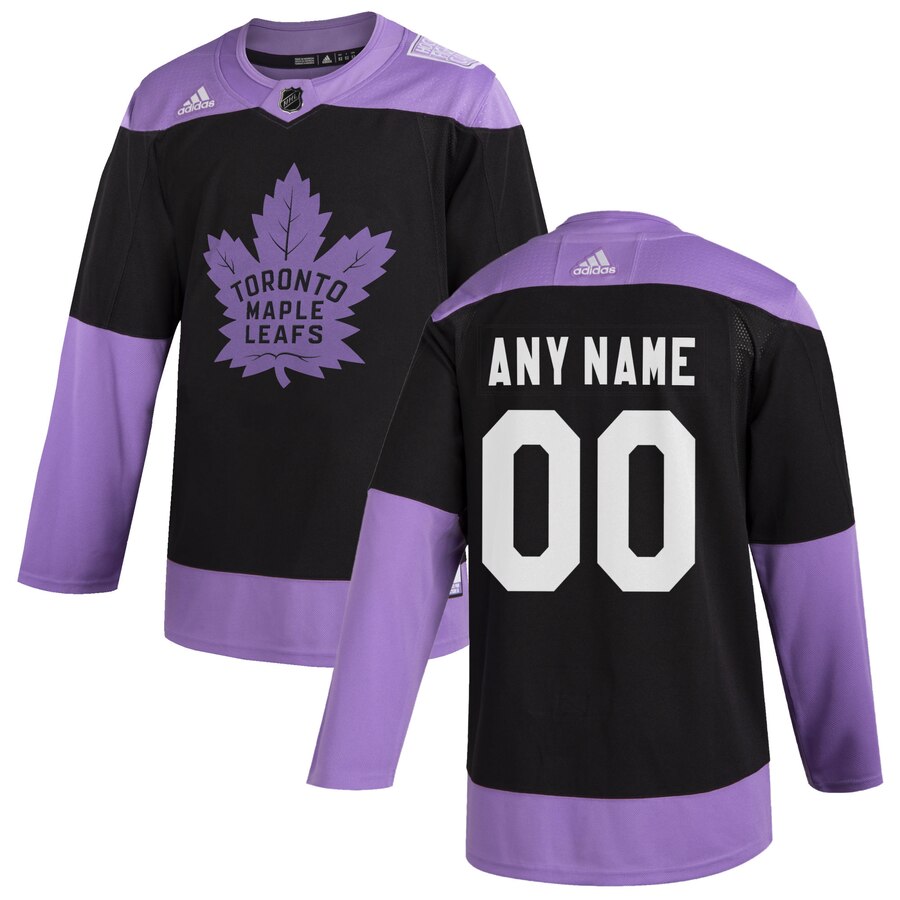 Toronto Maple Leafs Adidas Hockey Fights Cancer Custom Practice Jersey Black