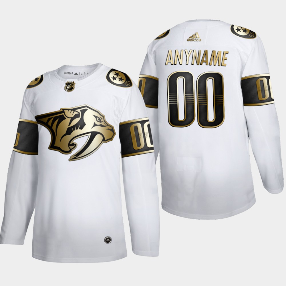 Nashville Predators Custom Men's Adidas White Golden Edition Limited Stitched NHL Jersey