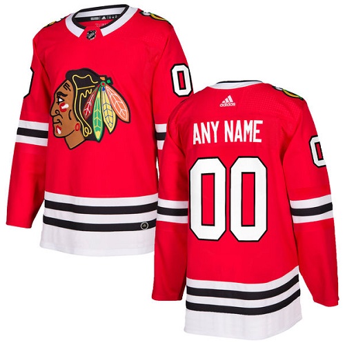 Men's Adidas Blackhawks Personalized Authentic Red Home NHL Jersey
