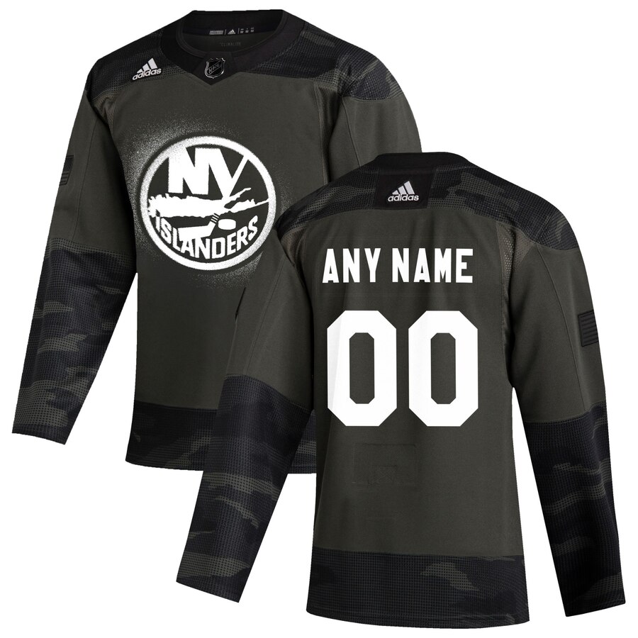 New York Islanders Adidas 2019 Veterans Day Authentic Custom Practice NHL Jersey Camo