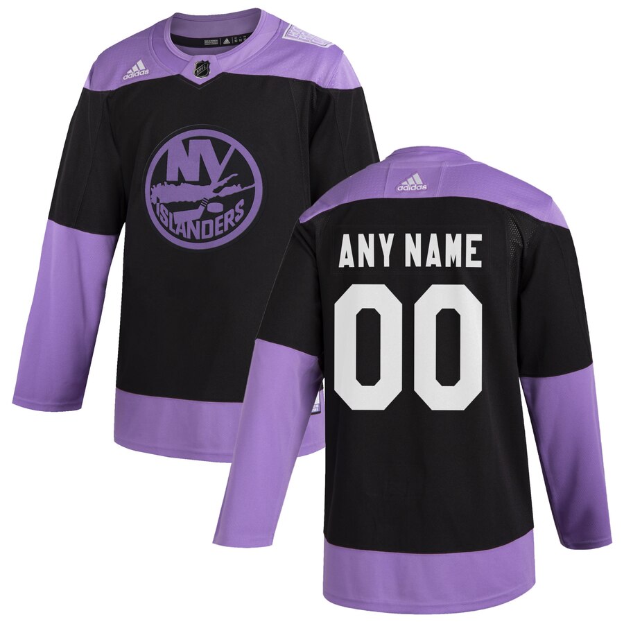 New York Islanders Adidas Hockey Fights Cancer Custom Practice Jersey Black