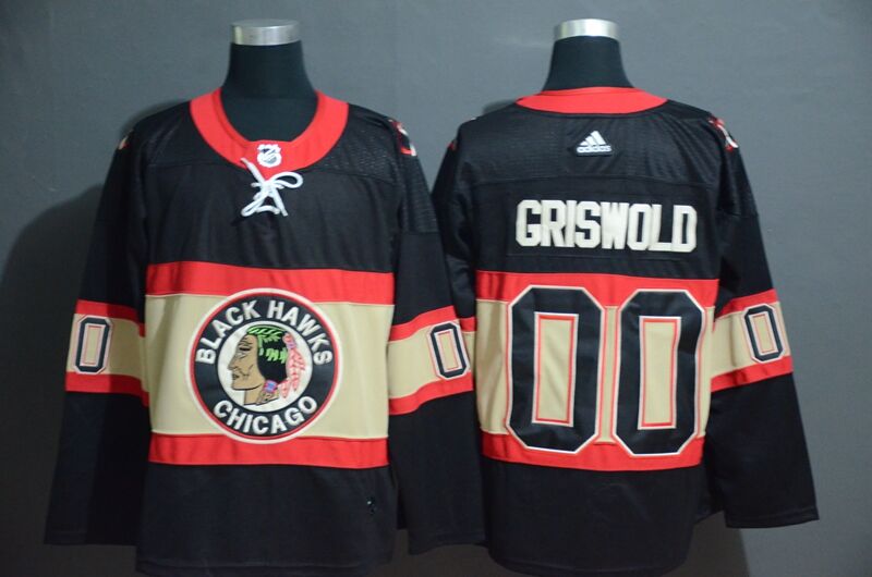 Adidas BlackHawks Custom Men's Black Classic Retro Stitched NHL Jersey
