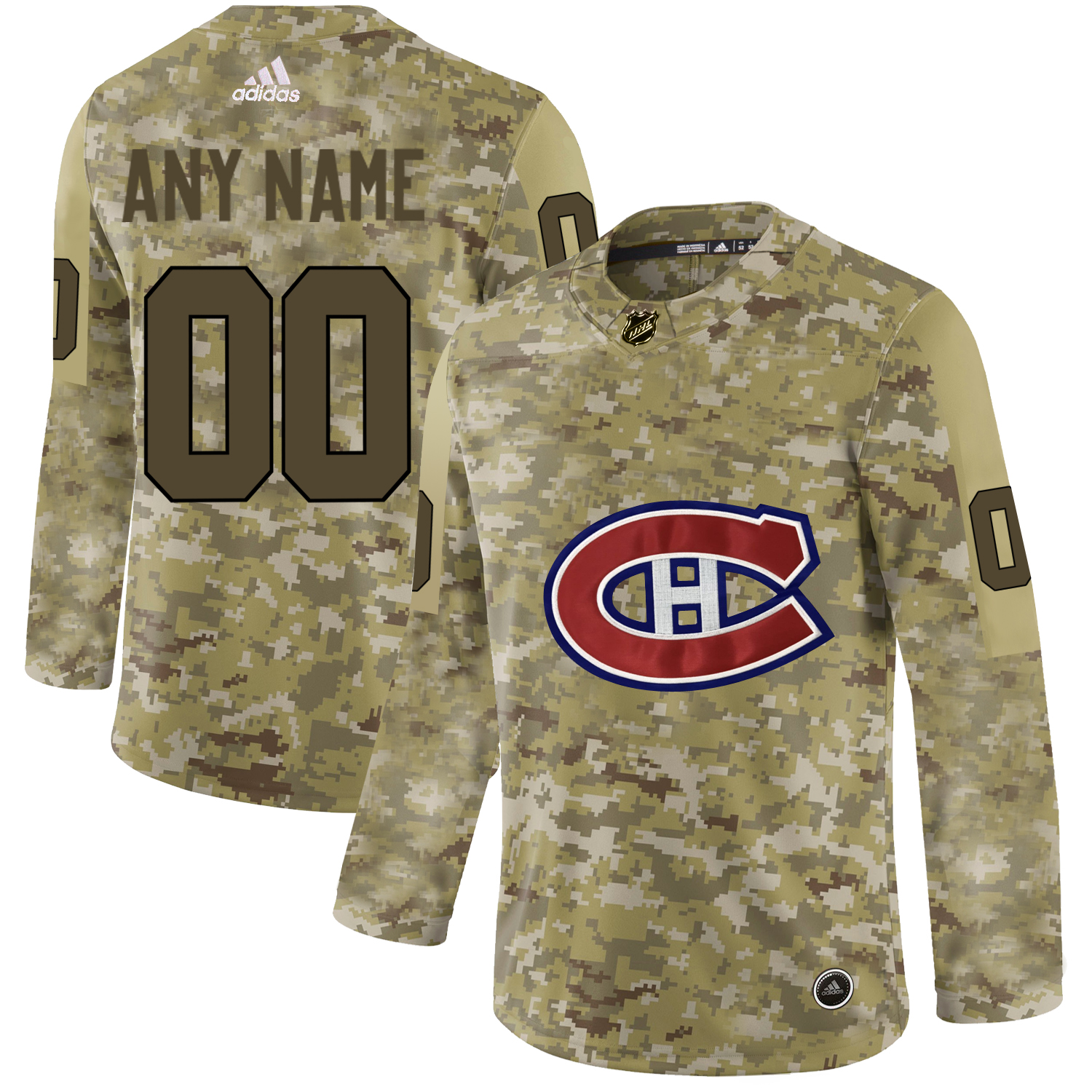 Men's Adidas Canadiens Personalized Camo Authentic NHL Jersey